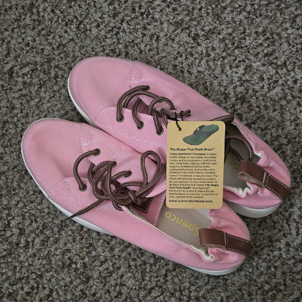 Spenco Pink Canvas Ladies Sneakers